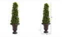 Nearly Natural 40in. Sweet Bay Cone Topiary Artificial Tree in Decorative Brown Urn